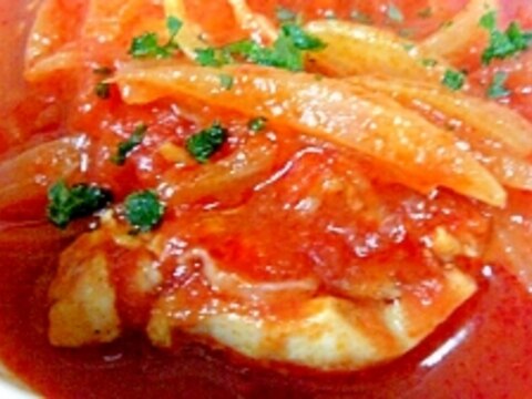 鶏胸肉のトマトソース煮